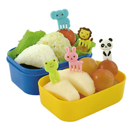 10× Kid Bento Cute Animal Food Fruit Pick Forks Lunch V9X8 Accessory Box De A6X0